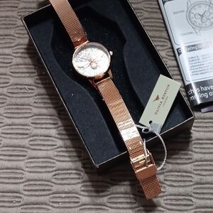 NWT Olivia Burton Rose Gold Mesh Strap Watch